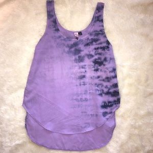 Tie dye purple high low tank